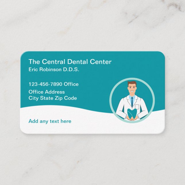 Dental Office Dentist Business Cards Modern (Front)