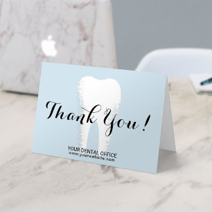 Dental Office Dentist White Tooth Thank You Card