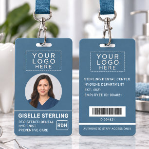 Dental Office Employee Photo Barcode Badge ID Badge