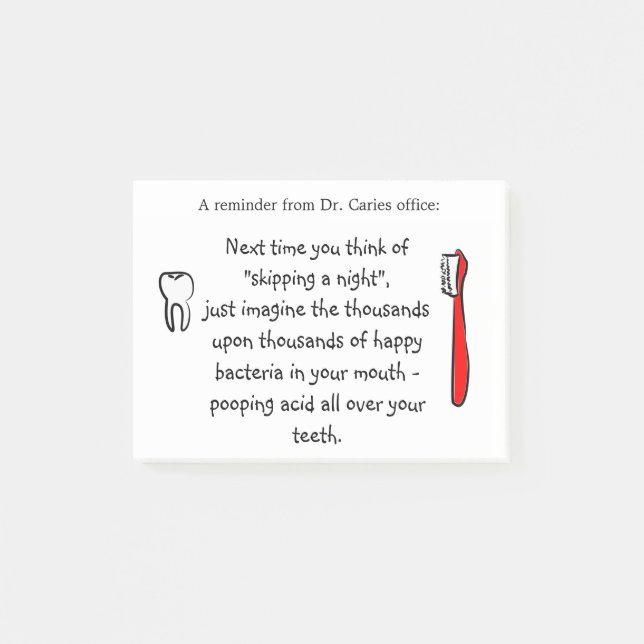 Dental Office Humour - Post-it Notes for Patients (Front)