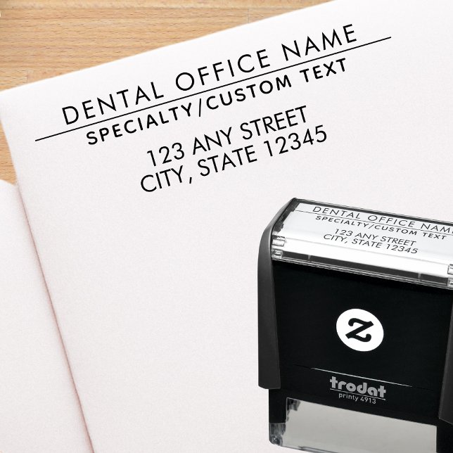 Dental Office Medical Lawyer Business Address Self-inking Stamp (Creator Uploaded)