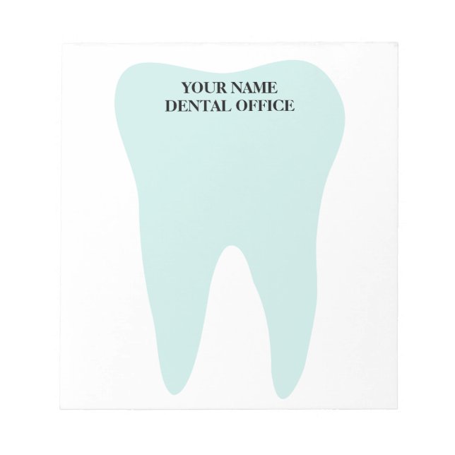 Dental office notepad with big tooth logo (Front)