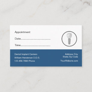 Dental Office Patient Appointment Reminder Card