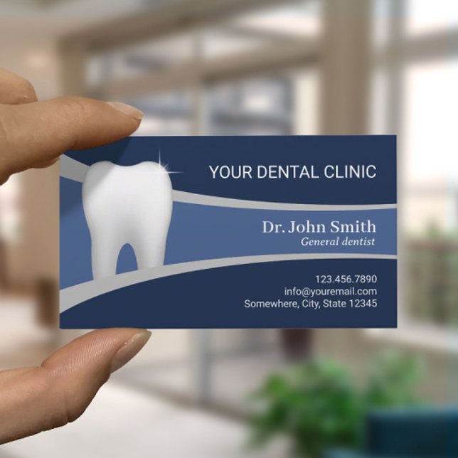 Dental Office Professional Dentist Navy Blue Appointment Card (Creator Uploaded)
