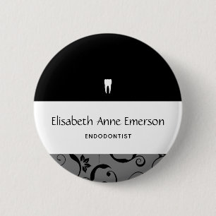 Dental Office Staff Pro Damask 6 Cm Round Badge