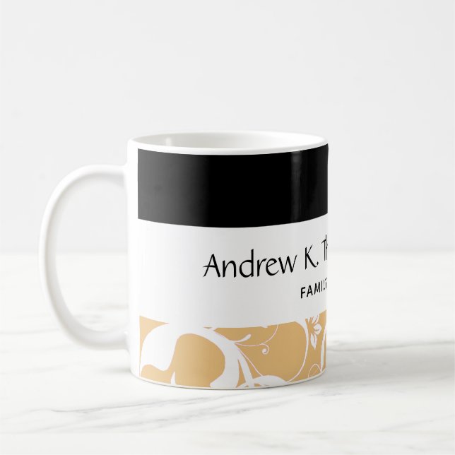 Dental Office Staff Pro Damask Coffee Mug (Left)