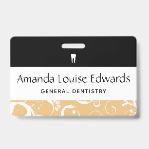 Dental Office Staff Pro Damask ID Badge