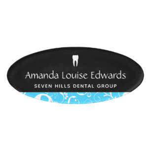Dental Office Staff Pro Damask Name Tag