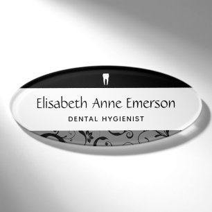 Dental Office Staff Pro Damask Name Tag
