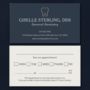 Dental Office Tooth Appointment Professional Business Card