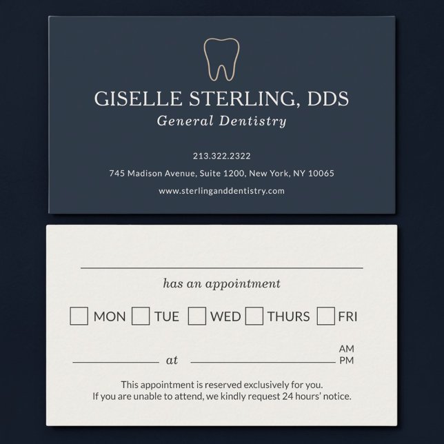 Dental Office Tooth Appointment Professional Card (Creator Uploaded)