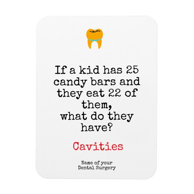 Dental Oral hygiene cavities custom Magnet (Vertical)