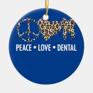 Dental Oral Hygiene Leopard Job Orthodontist Ceramic Tree Decoration