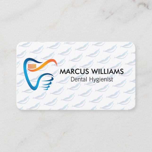 Dental Profession | Tooth Logo | Smile Pattern Business Card (Front)
