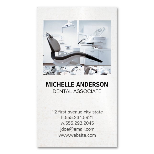 Dental Professional | Dentist Office Magnetic Business Card (Front Vertical)