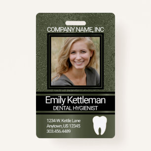 Dental Professional Photo Badge - Green ID Badge