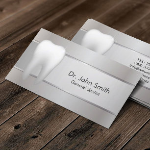 Dental Professional Silver Dentist Business Card