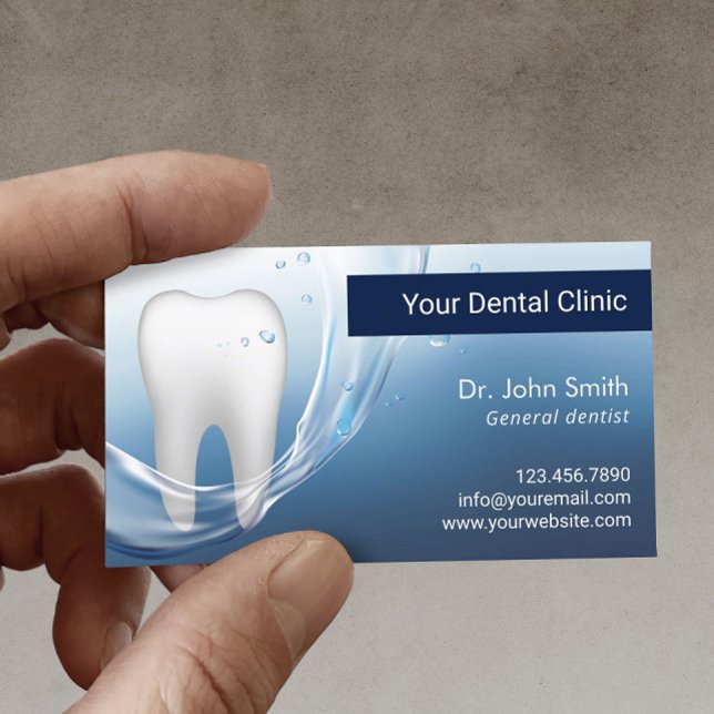 Dental Professional Water Flows Tooth Dentist Appointment Card (Creator Uploaded)