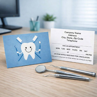 Dental Reminder Appointment Cards