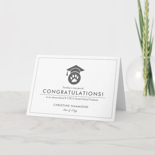 Dental School Graduate | Clean + Minimal Congrats  Thank You Card (Front)