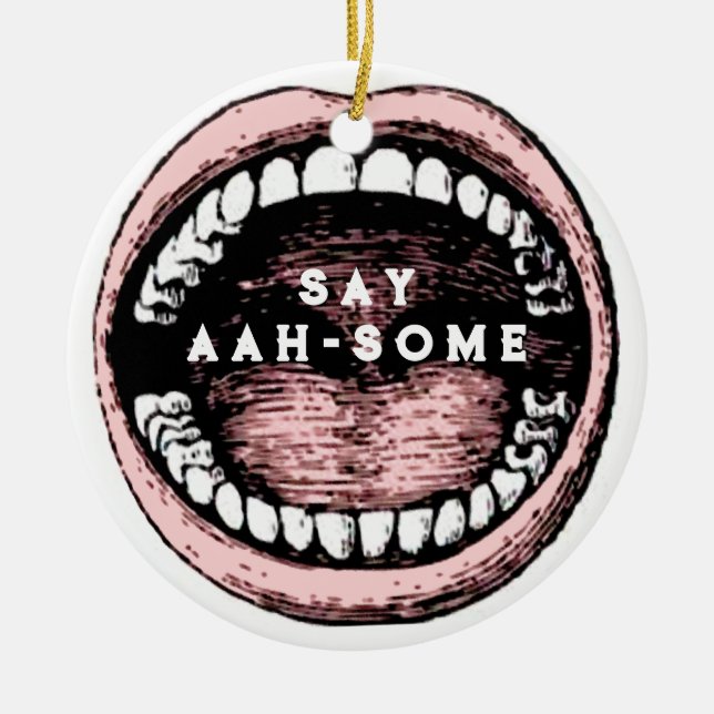 Dental School Graduation Ceramic Tree Decoration (Front)