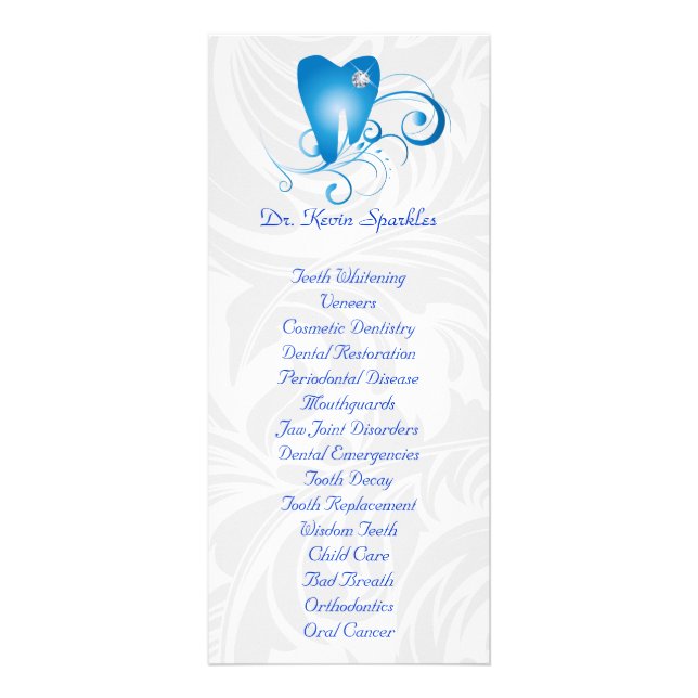 Dental Service Menu Brochure Blue Diamond Tooth (Front)