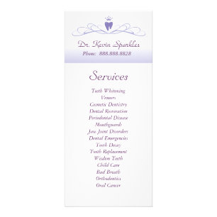 Dental Service Menu Brochure Purple Crown Tooth