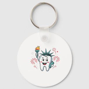Dental Squad 4th Of July Dentist Funny American   Key Ring