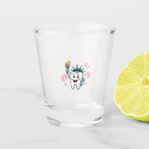 Dental Squad 4th Of July Dentist Funny American Shot Glass