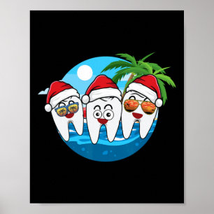 Dental Squad Christmas In July Tropical Beach Summ Poster