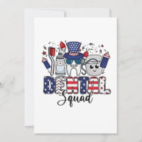 Dental Squad Cute Dentist Hygienist 4th of July