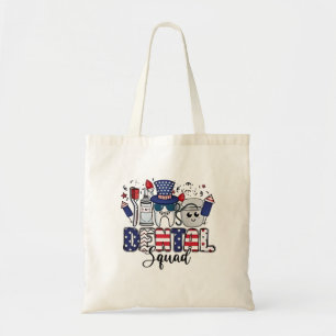 Dental Squad Cute Dentist Hygienist 4th of July Tote Bag
