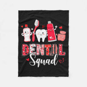 Dental Squad Dental Istant Dentist Happy Valentine Fleece Blanket