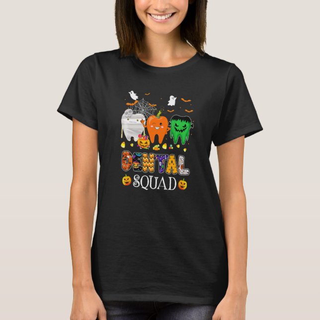Dental Squad Dentist Halloween Costume Spooky Pump T-Shirt (Front)