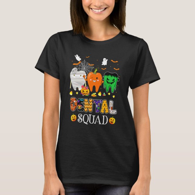 Dental Squad Dentist Halloween Costume Spooky Pump T-Shirt (Front)