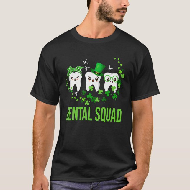 Dental Squad Happy St Patrick's Day Leprechaun T-Shirt (Front)