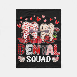 Dental Squad Valentine Denstist Dental Istant Cute Fleece Blanket