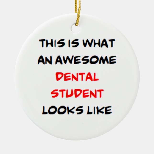 dental student, awesome ceramic tree decoration (Front)