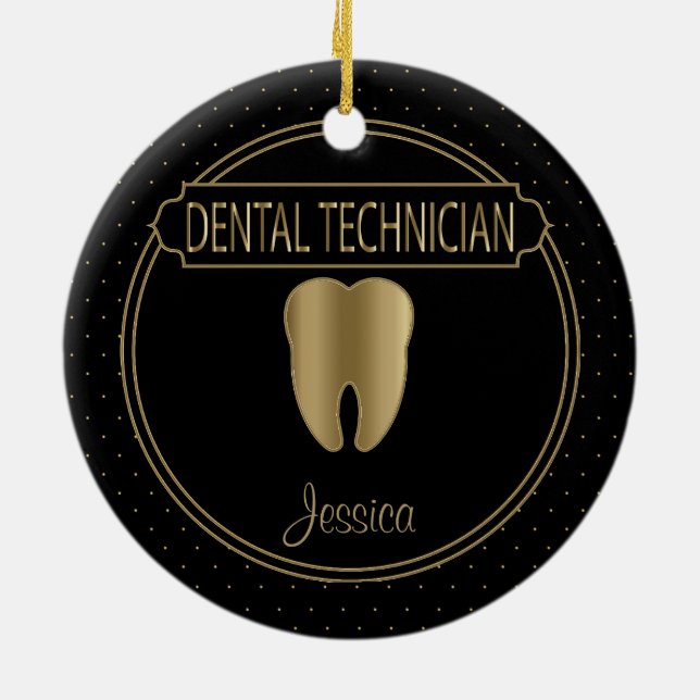 Dental 🦷 Technician Ceramic Tree Decoration (Back)
