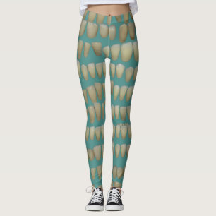 Dental Teeth on Blue Dentistry Dentist Leggings