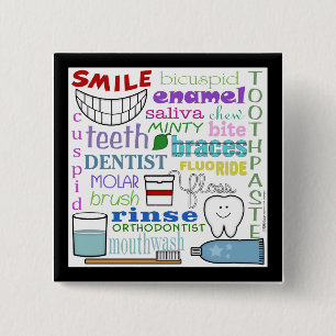 Dental Terms Subway Art 15 Cm Square Badge