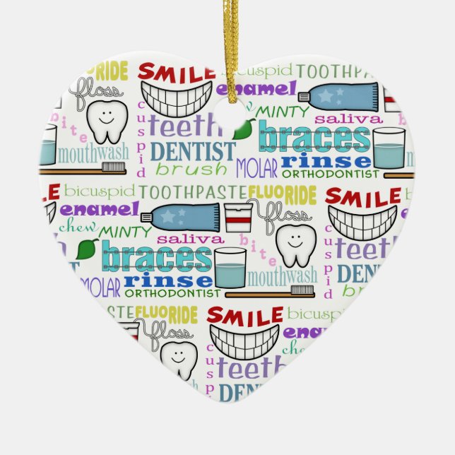 Dental Terms Subway Art Ornament (Front)