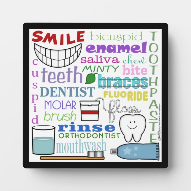 Dental Terms Subway Art Plaque (Front)