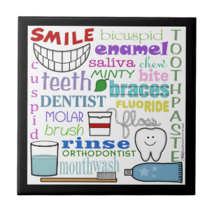 Dental Terms Subway Art Tile