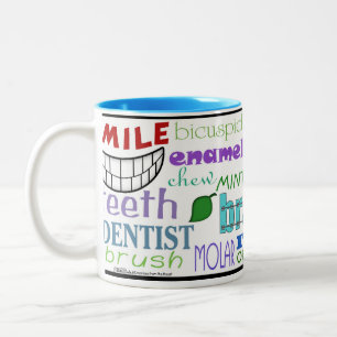 Dental Terms Subway Art Two-Tone Coffee Mug