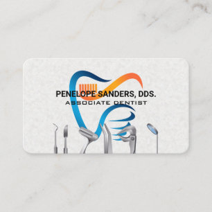 Dental Tools Logo Tooth Health Business Card