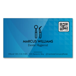 Dental Tools QR Code Magnetic Business Card