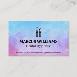 Dental Tools Watercolor Background Business Card