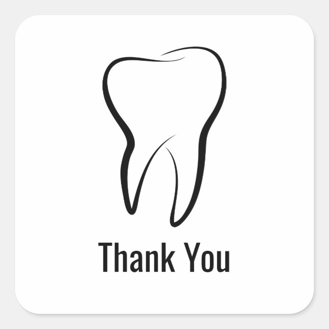 Dental Tooth Dentistry Clinic Medical Thank You Square Sticker (Front)