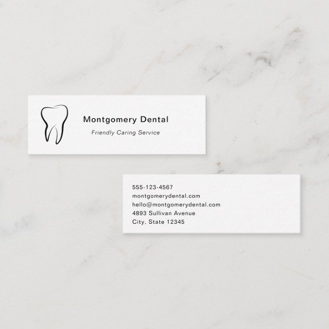 Dental Tooth Dentistry Clinic Oral Hygiene Mini Business Card (Front/Back)